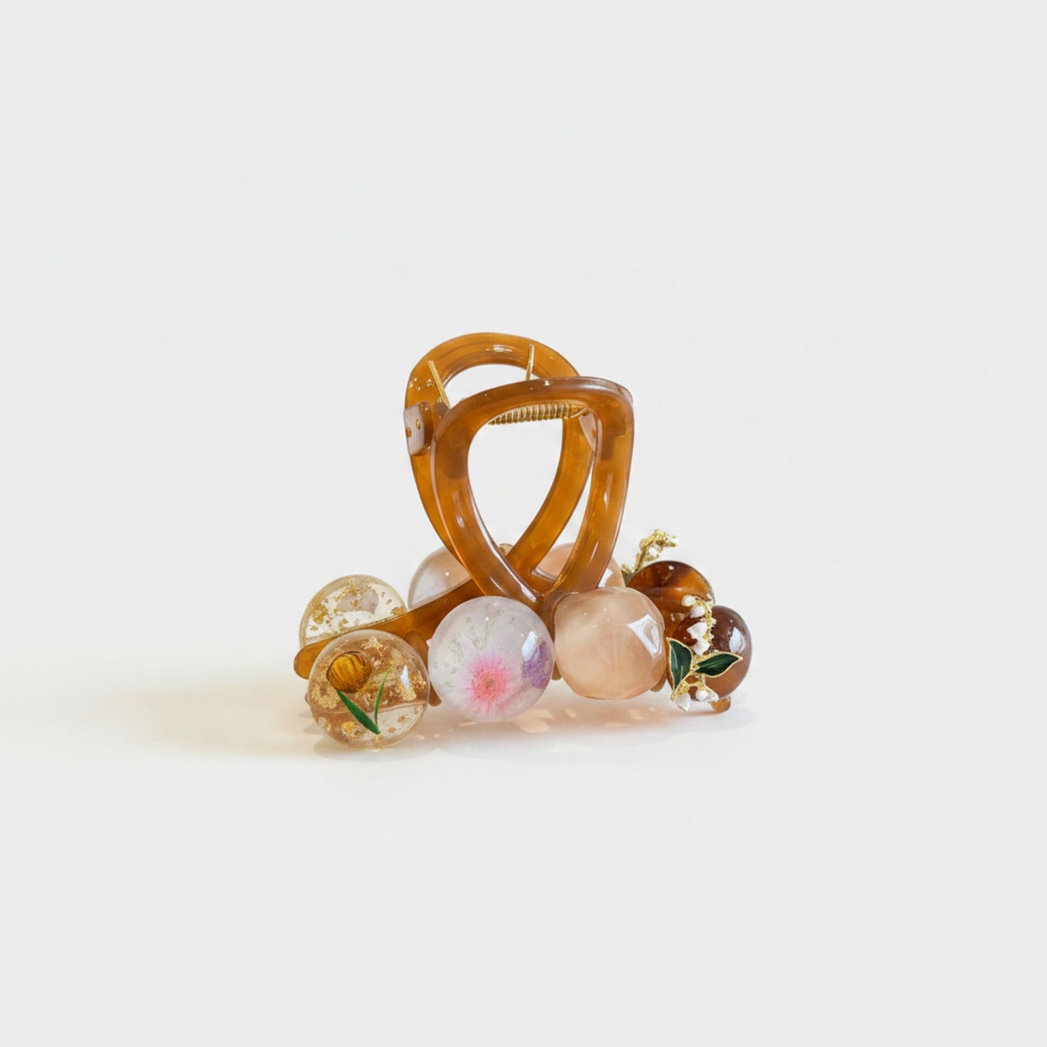 Beaded Flower Hair Claw Clip - Small 8cm
