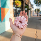 Pink Satin Hair Claw With Bow
