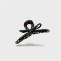 Leopard Print Hair Claw With Black Bow