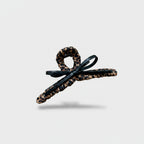 Leopard Print Hair Claw With Black Bow