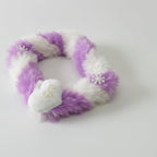 Fuzzy Anime Character Charm - White & Purple
