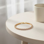 Delicate Crystal Tennis Bracelet - Champagne Gold