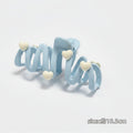Heart Charm Hair Claw Clip - Blue Heart Claw Clip #F-644 – hair accessories (view 1)