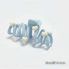 Heart Charm Hair Claw Clip - Blue Heart Claw Clip #F-644 – hair accessories (view 1)