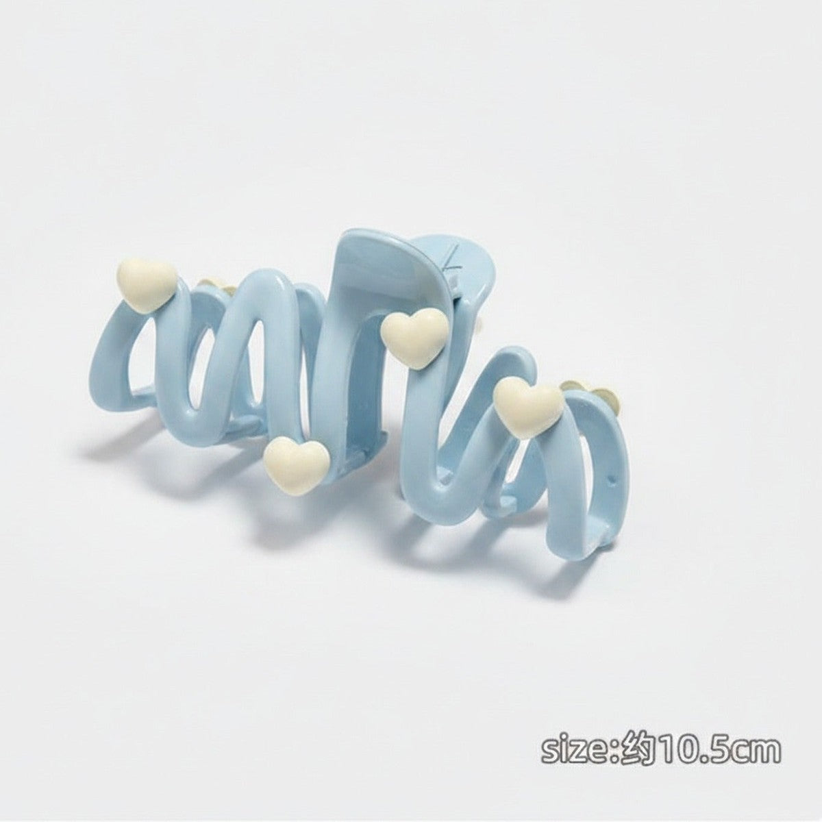 Heart Charm Hair Claw Clip - Blue Heart Claw Clip #F-644 – hair accessories (view 1)