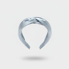 Satin Twisted Knot Headband Light Blue