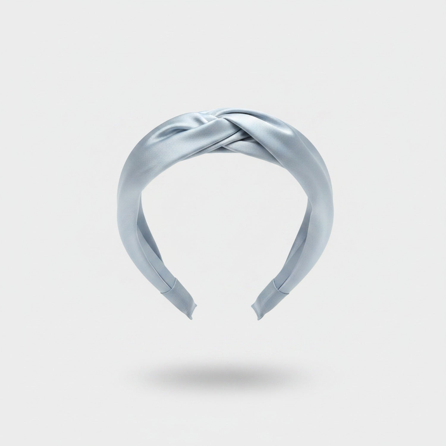 Satin Twisted Knot Headband Light Blue
