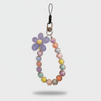 Pastel Beaded Flower Acrylic Keyring Charm