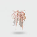 Sheer Ribbon Hair Claw With Pearl Beads