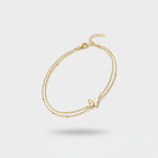 Gold Double Chain Butterfly Bracelet