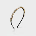 Pearl And Rhinestone Black Velvet Headband