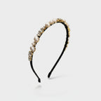 Pearl And Rhinestone Black Velvet Headband