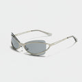 Silver Oval Shield Sunglasses With Tinted Lens