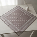 Polka Dot Silk Square Scarf - Taupe