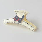 Cow Charm Hair Claw Clip - Cream White 11.8cm – hair accessories (view 1)