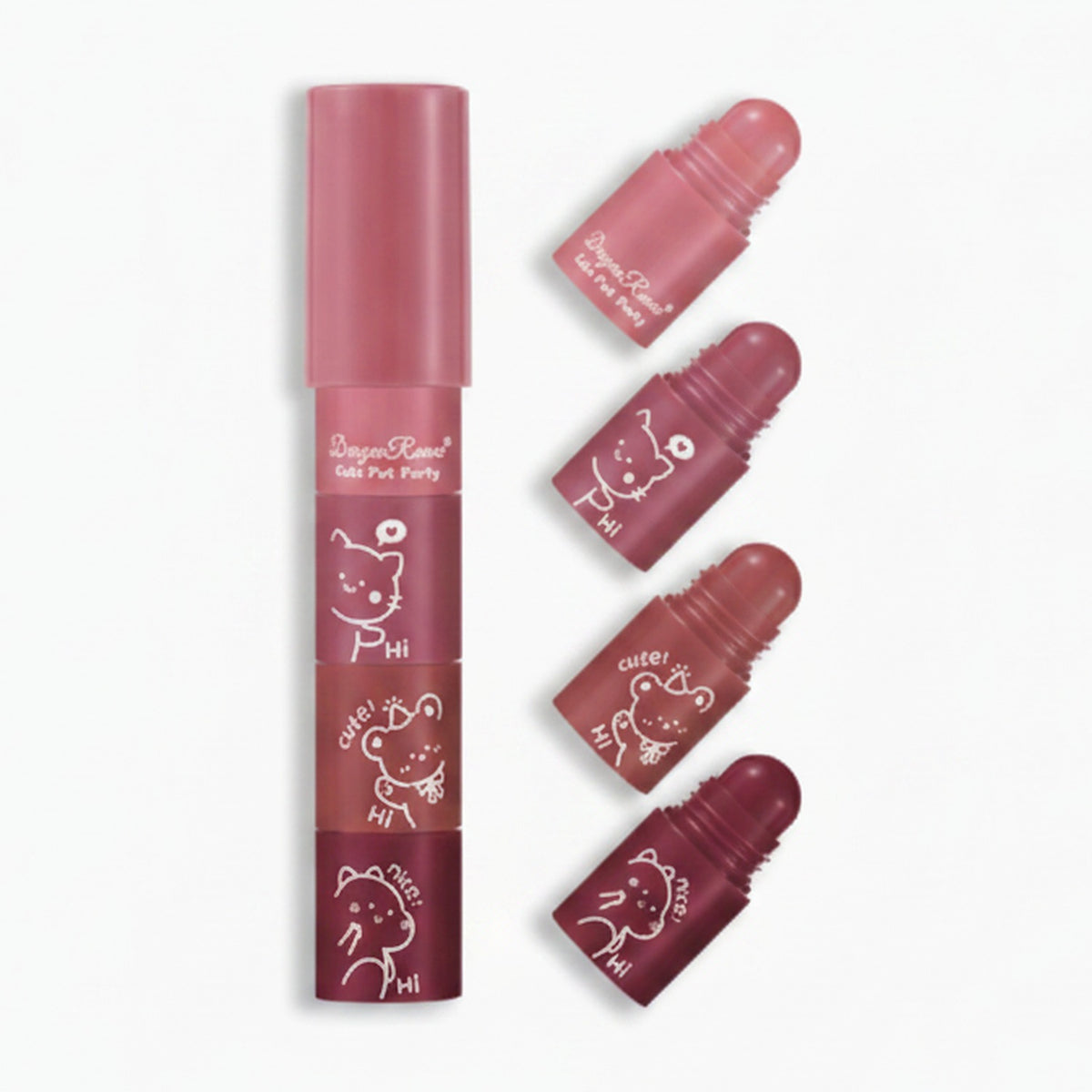 Cute Character Roller Lip Tint Set – Korean beauty tool (view 1)