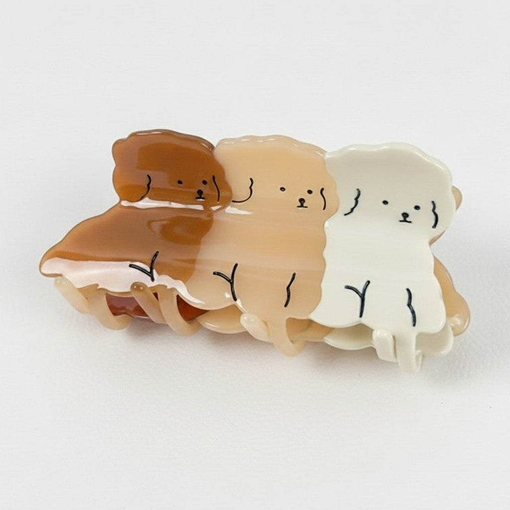 Cute Puppy Dog Hair Claw Clips Set – hair accessories (view 1)