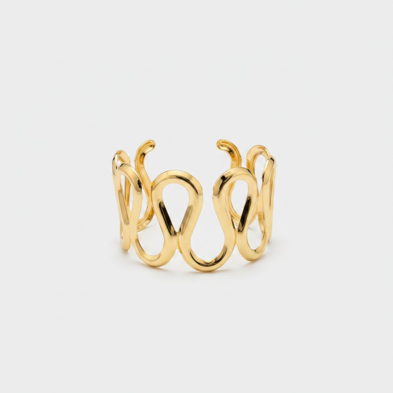 Gold Chunky Loop Statement Cuff Bracelet