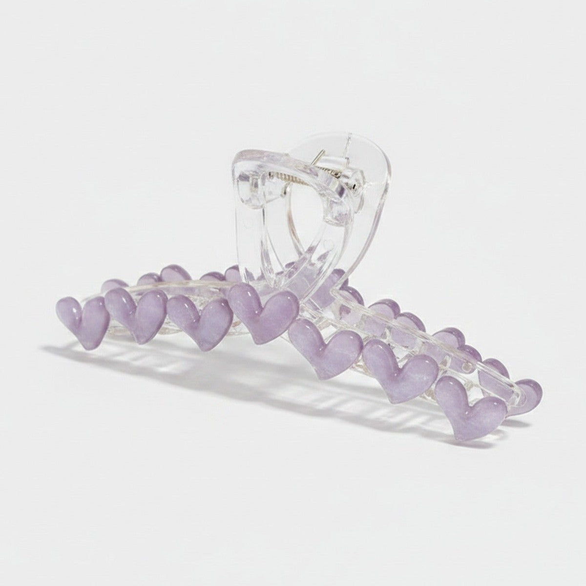 Purple Heart Beaded Hair Claw Clip – hair accessories (view 1)