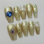 Celestial Coffin Ring Set - Gold & Sapphire