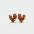Chocolate Heart Polka Dot Stud Earrings