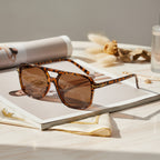 Tortoiseshell Aviator Sunglasses Brown Lens