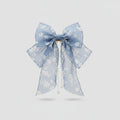 Blue Floral Pearl Chain Hair Claw Clip
