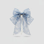 Blue Floral Pearl Chain Hair Claw Clip