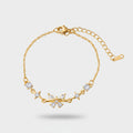 Gold Crystal Star & Flower Chain Bracelet