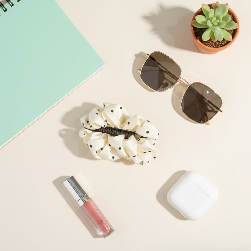 Polka Dot Pearl Hair Claw Clip