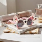 Bunny Ear Pink White Sunglasses With Bow