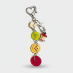 Colorful Button Charm Acrylic Keyring With Heart Clasp
