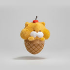 Yellow Fluffy Cat Ice Cream Cone Plush