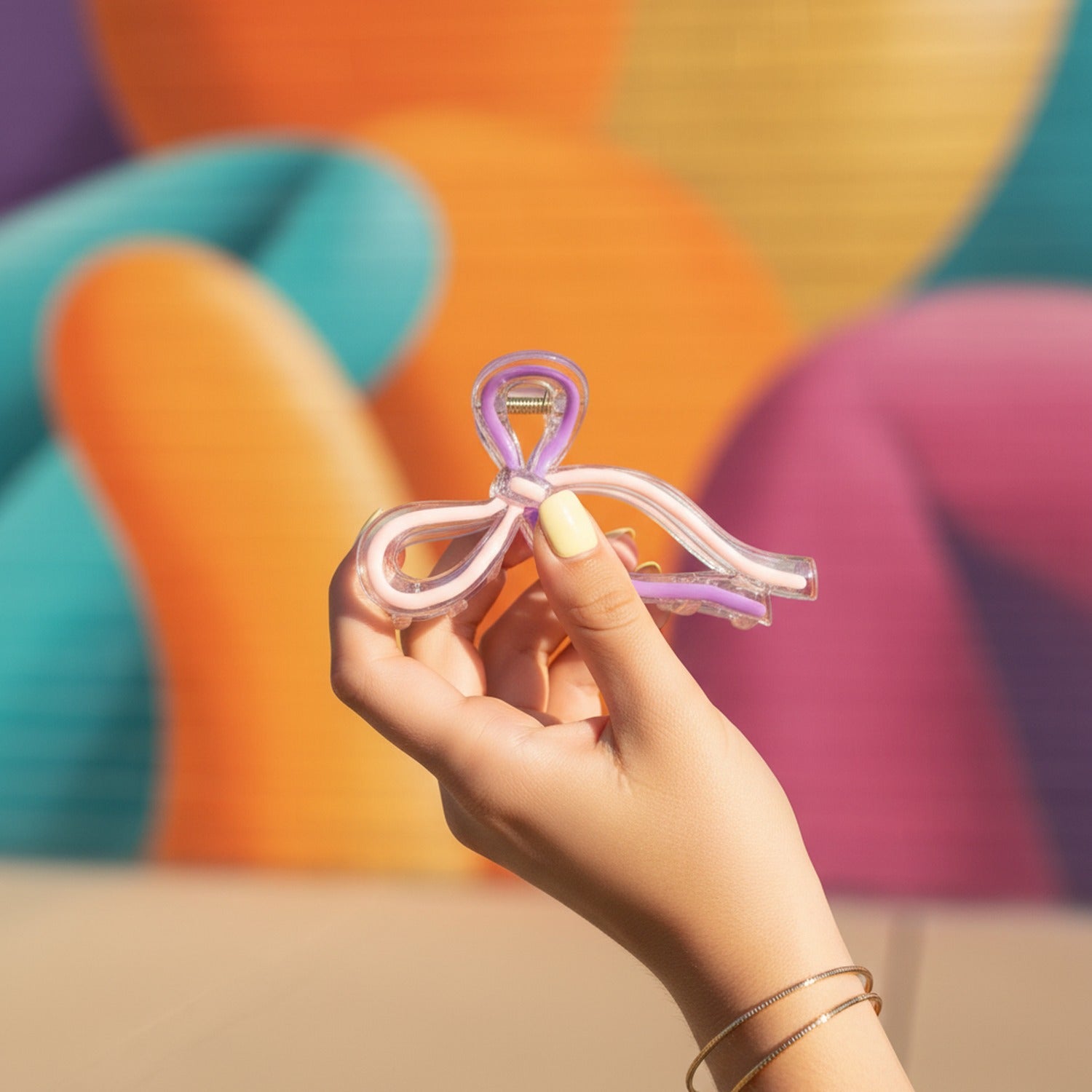 Pastel Bow Hair Claw Clip Set
