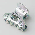 Metallic Bear Hair Claw With Rhinestones – hair accessories (view 1)