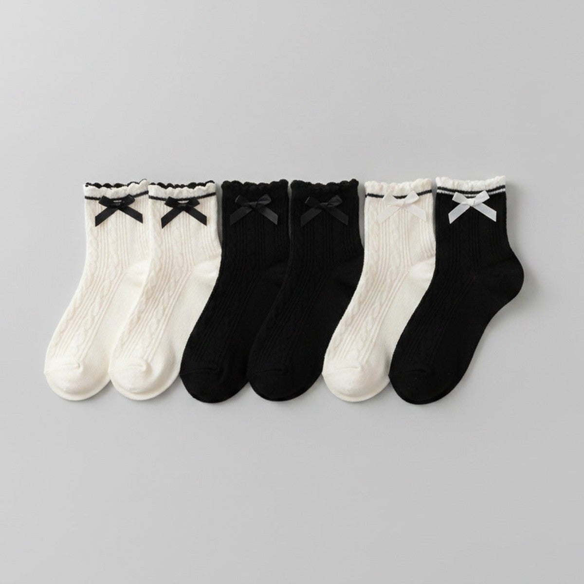 White Lace Bow Ankle Socks – apparel accessories (view 1)