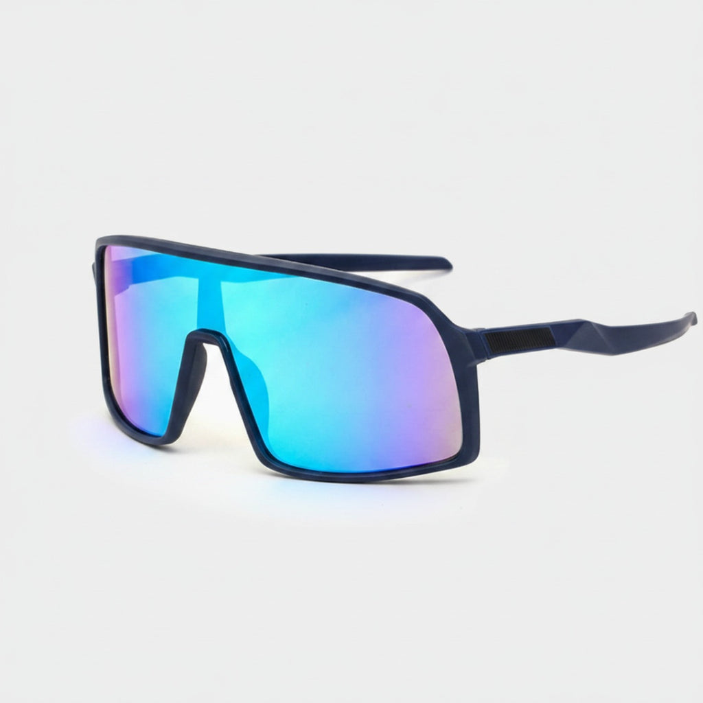 Cyan Mirror Shield Sunglasses