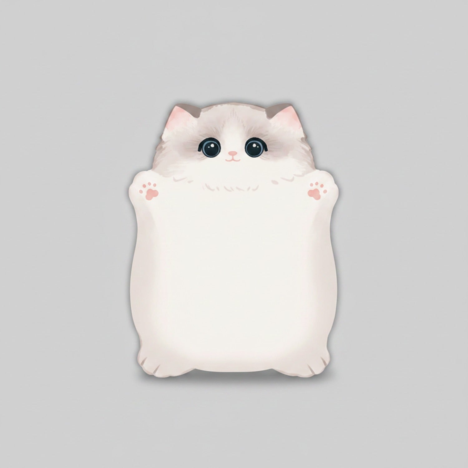 Fluffy White Cat Plush Sticky Notes Pad