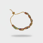 Multicolor Rhinestone Beaded Adjustable Bracelet