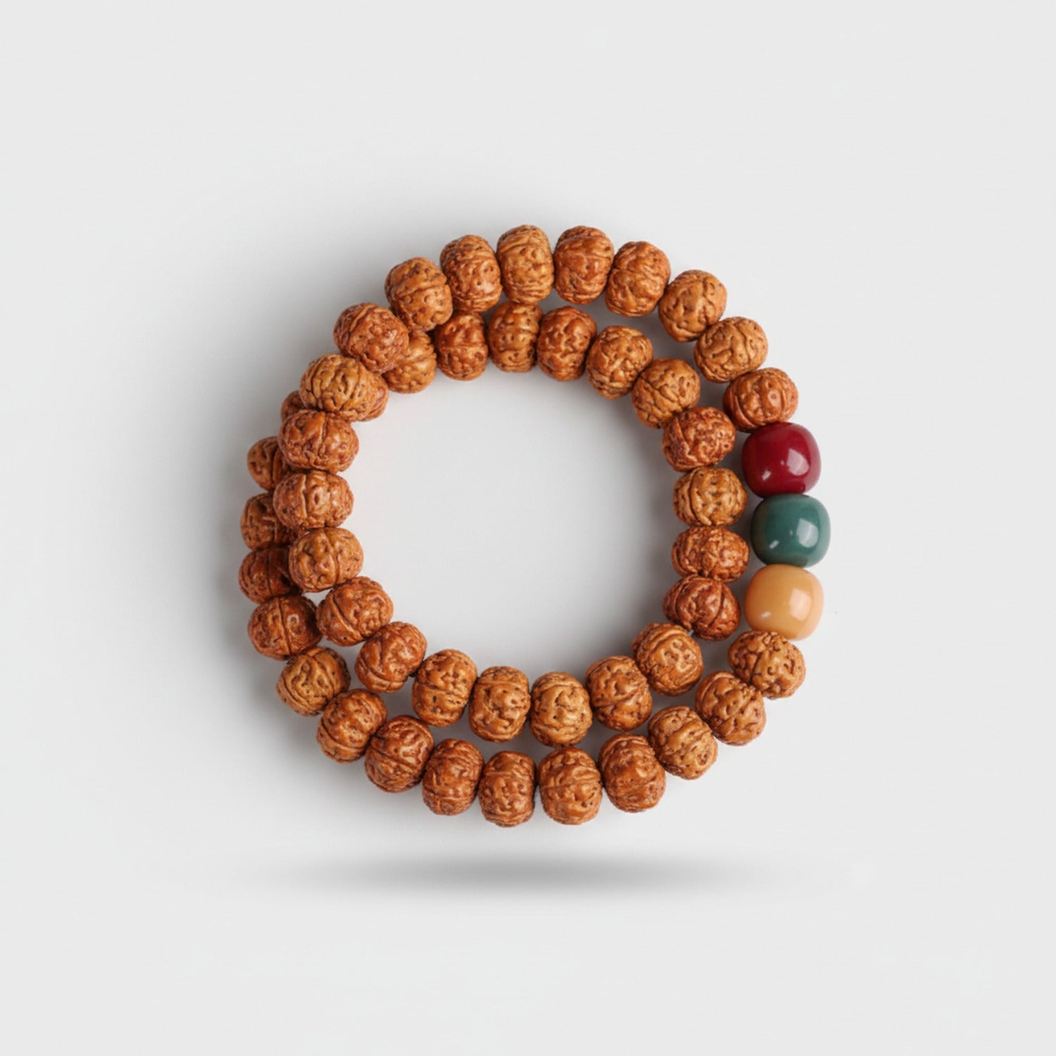 Rudraksha Seed Beaded Bracelet With Gemstone Accents