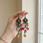 Turquoise Beaded Chandelier Drop Earrings