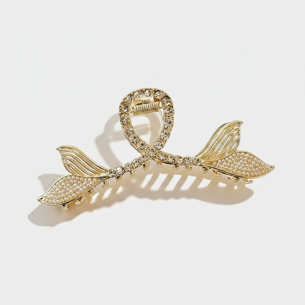 Mermaid Tail Pearl Gold Hair Claw