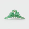 Green Spotted Bow Hair Claw Clip