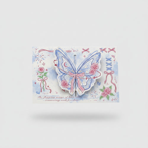 Butterfly Pop-Up Greeting Card With Ribbon Bow – stationery (view 1)