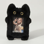 Fuzzy Cat Photo Frame Charm - Black