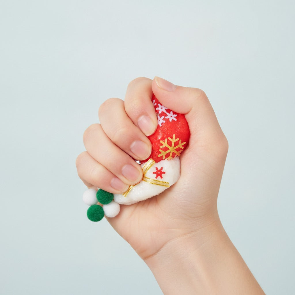 Merry Snowman Squishy Buddy - Winter Glove - squeeze in hand
