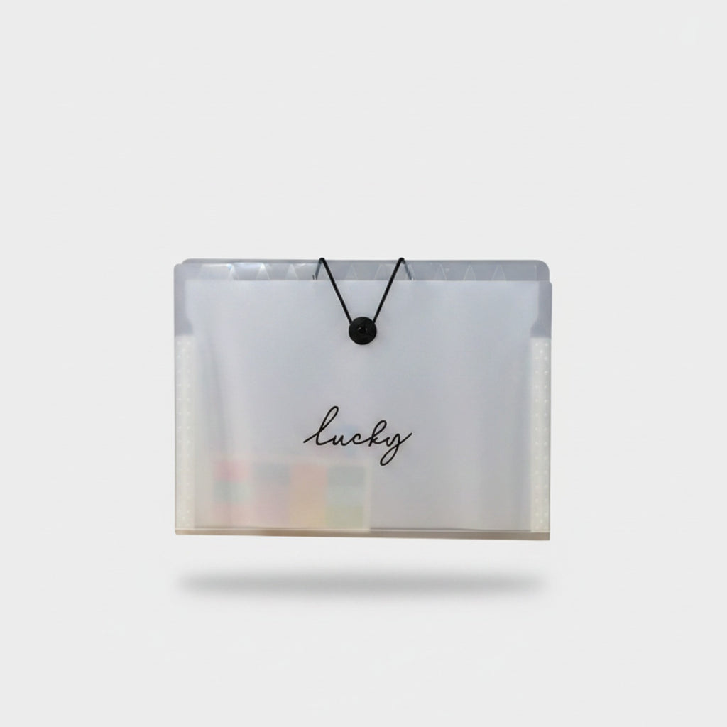 Translucent Accordion File Folder With String Closure