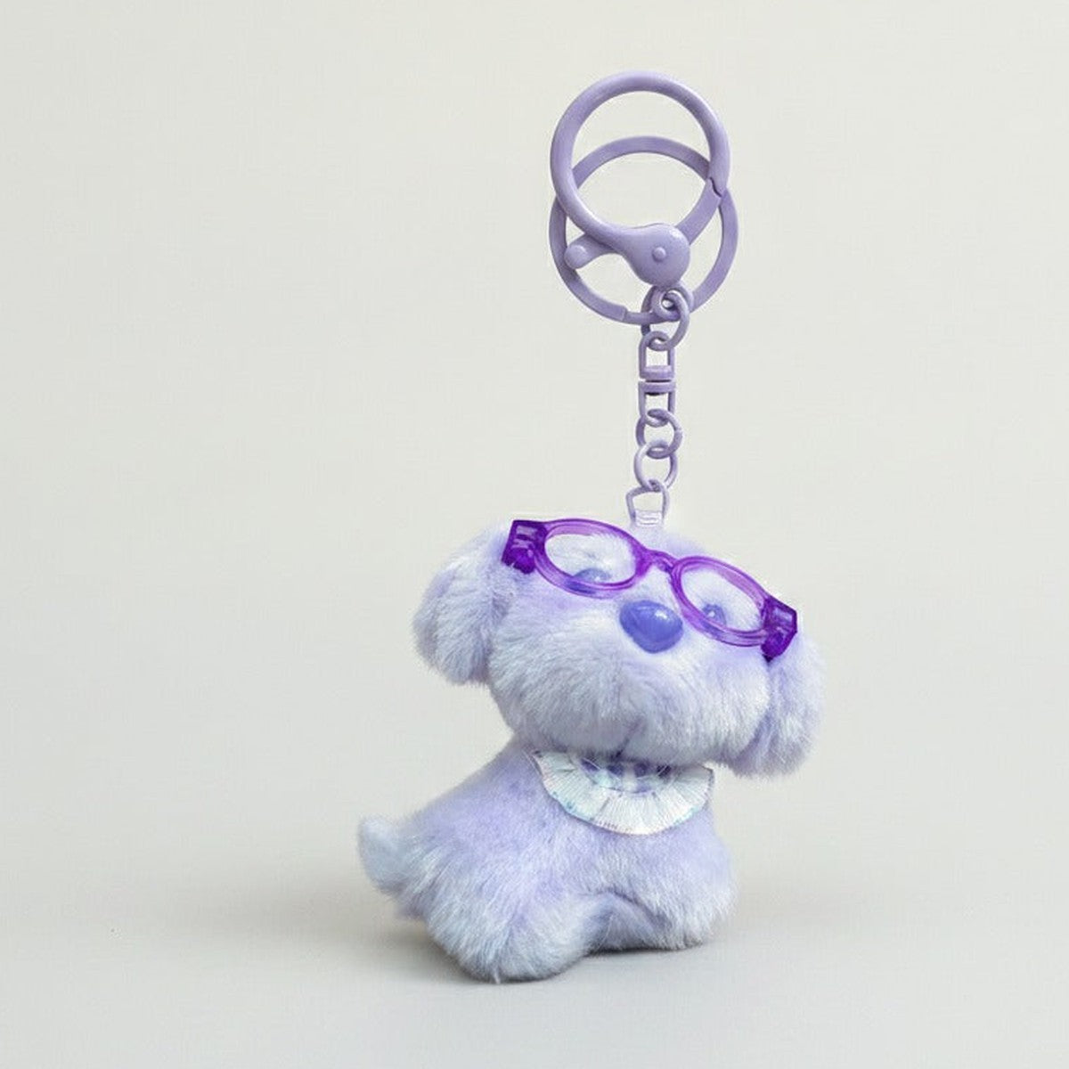 Fluffy Dog Keychain with Glasses – novelty & toys (view 1)