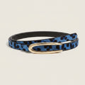 Leopard Print Skinny Belts with Gold Oval Buckle – scarves & belts (view 1)