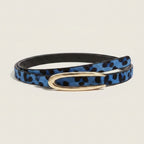 Leopard Print Skinny Belts with Gold Oval Buckle – scarves & belts (view 1)